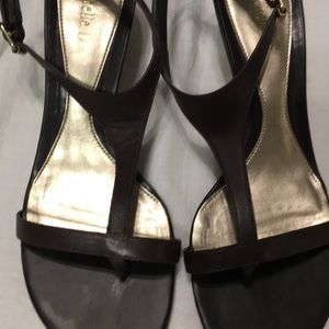 Brown sandals kitten heal, butter soft leather.